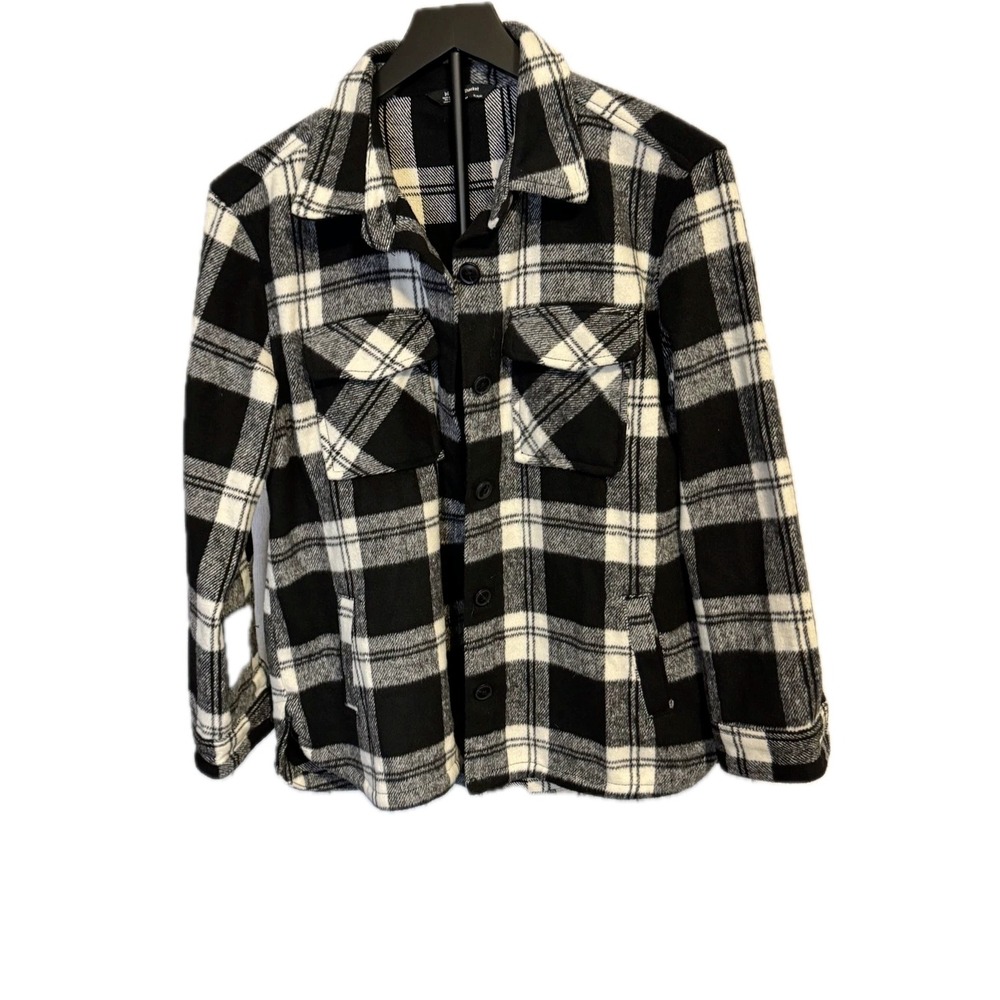 Member's Mark Women's‎ Plaid Shacket – Black & White – Size XL